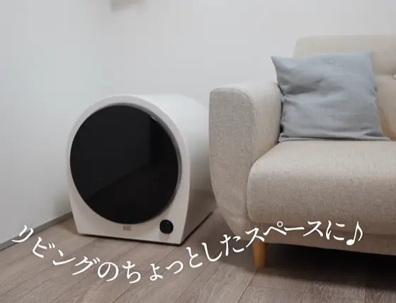 リビングのソファーの横に設置されたBiny (ビニー)の様子