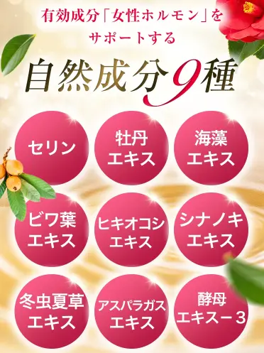 オーリム スカルプセラムβに配合されている9種の自然成分の図